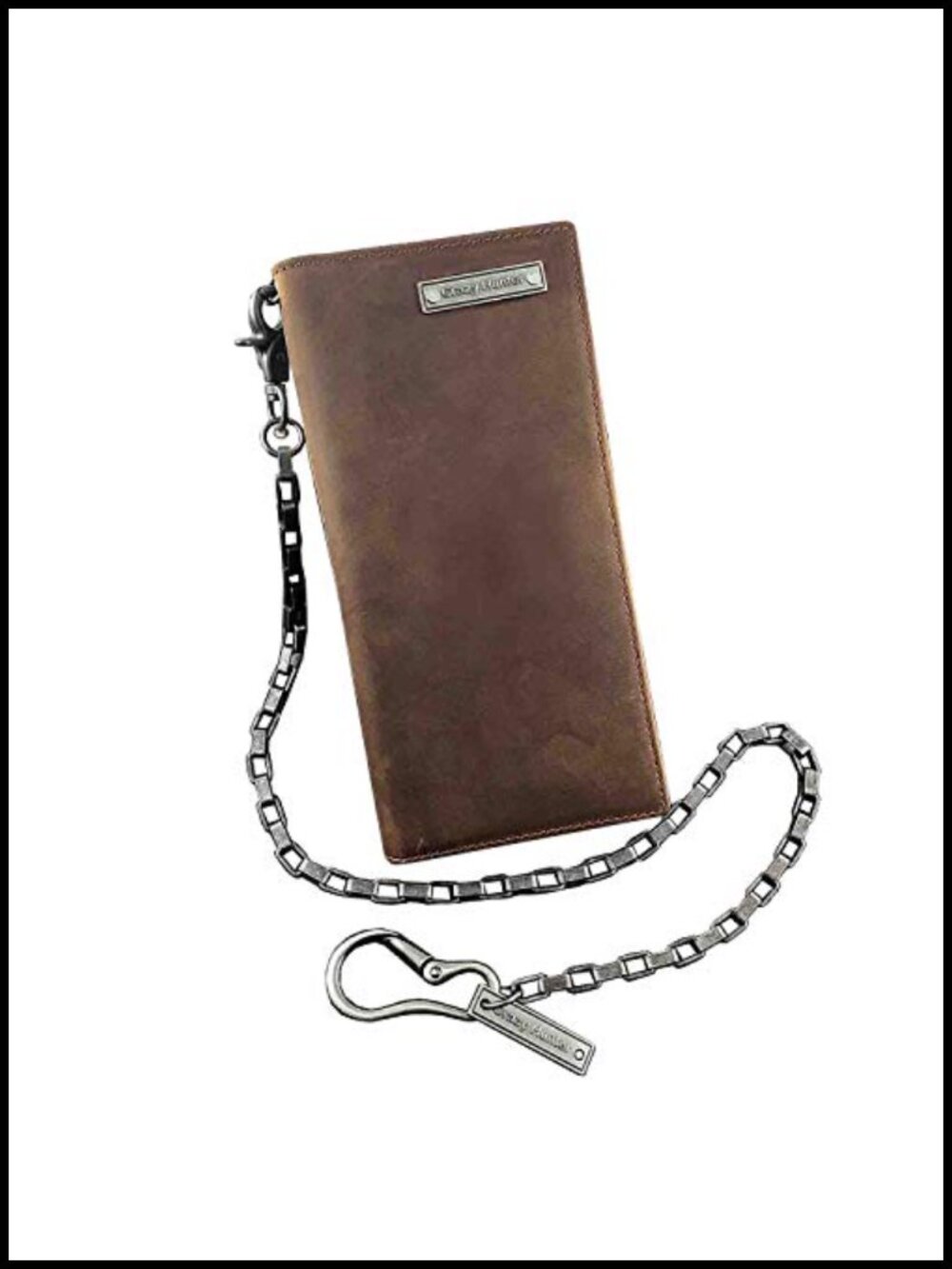 Men's Biker Crazy Horse Leather Long Chain Wallet Multi-card Coin Wallet Purse